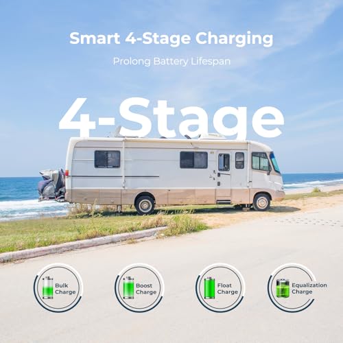 Renogy Wanderer 10A Solar Charge Controller - 12V/24V PWM Auto-Detect, LCD Display, USB & Lithium Support for RV Marine Off-Grid - size: 10A Standard