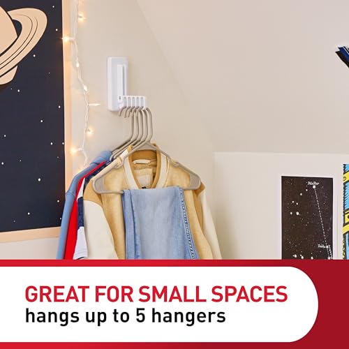 Command Folding Clothes Hanger, Holds up to 5 Hangers 7.5lb, 1.5lbs per Rung, 1 Hook with 5 Rungs, 4 Strips, Closet Organizer, Home Organization (Pack of 10) - size: Large (Pack of 10)