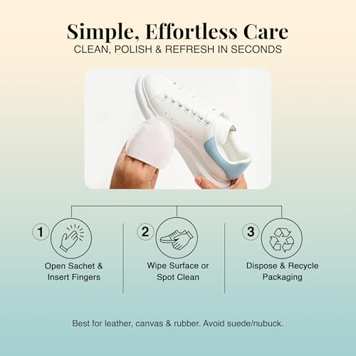 PROPR Premium Double Sided Shoe Cleaning Mitt – Individually Wrapped Travel Shoe Cleaner for Sneakers, Handbags & Leather - style: Monthly Essential