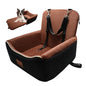 Dog Car Seat Bed 2 in 1 for Small/Medium Dogs up to 35 lbs,Adjustable Safety Leashes,Memory Foam with Soft Fabric Pets Travel Car Bed,Easily Installed in Front and Back seat,Removable and Washable. - color: Black outside Brown inside