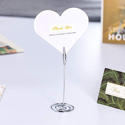 Artliving 12pcs Place Card Holder Memo Holder Clip Photo Holder Table Number Holder Sliver - color: Silver