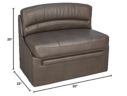RecPro Charles 44" RV Dinette Booth with Storage | Converts to Bed with Memory Foam (Chestnut, 1) - color: Chestnut