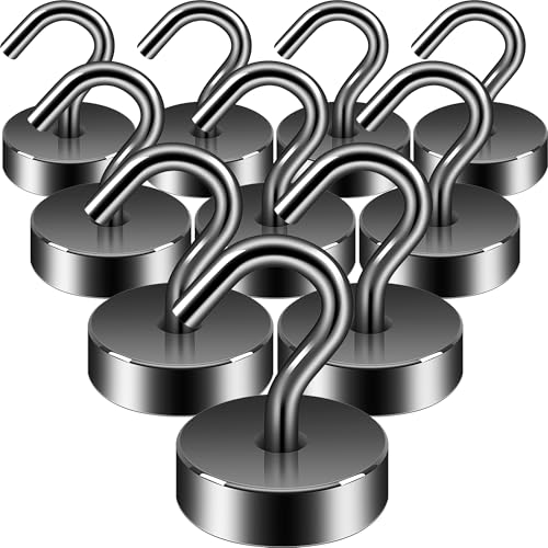 Neosmuk Magnetic Hooks, Cruise Ship Essentials, 40lb+ Heavy Duty Magnetic Hooks for Cruise Cabins, Refrigerator, Grill, Hanging, and Travel | Extra Strong Must-Haves Magnet Hook,Gunmetal,Pack of 10 - color: Gunmetal, size: 40lb Magnetic Hooks