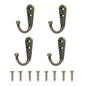 4 Pcs Wall Mounted Hooks for Bedroom,Bathroom,Kitchen,and Cabinet Hangers (with 8 Screws)-Bronze - color: Bronze