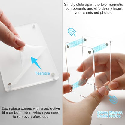 Koongloong 2PCS Car Picture Frame Sun Visor Photo Clip 2.36x3.54 Inch Magnetic Acrylic Cars Memorial Pictures Frames Holder Universal Transperant - size: Fit for 3-inch