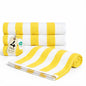 Salt Earth Cotton Striped Beach Cabana Towel, 4 Pack - 30"x60" Quick Dry Towels, Pool Essentials, Travel, Gym & Bathroom Towels, Oversized Beach Vacation Essentials, Lemon Yellow - color: Lemon Yellow-1, size: Pack of 4