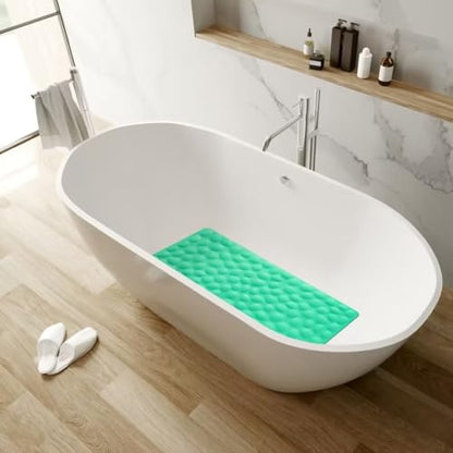 Non-Slip Bathtub Mat OTHWAY Soft Rubber Bathroom Bathmat with Strong Suction Cups (Fruit Green, 16x31.5 inch) - color: Fruit Green, size: 31.5" x 16" (Rectangular)
