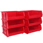 Akro-Mils 30250 AkroBins Plastic Storage Bins, Space-Saving Stackable Bins for Garage, Pantry, Craft Organization, 15" x 16" x 7", Red, 6-Pack - color: Red