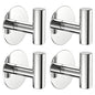 Heavy Duty Adhesive Hooks, Stainless Steel Towel Hooks for Bags, Towels, Robes, Hats, Aprons – No Drill Bathroom, Kitchen, Hotel Wall Hooks (Chrome, 4 Pack) - color: Chrome, size: Adhesive "T" Shape- 4 Pack