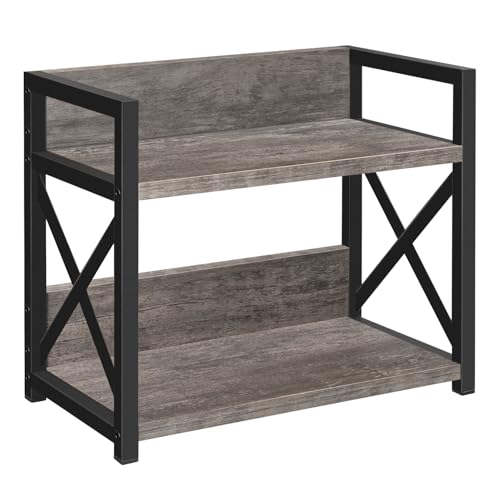 YINMIT Countertop Shelf Organizer,Coffee Bar Accessories,Spice Rack,Coffee Counter Shelf,2 Tier Coffee Organizer Station for Mugs,Cups,Cream,Syrup(Rusti Grey, Small) - color: Rustic Grey Small