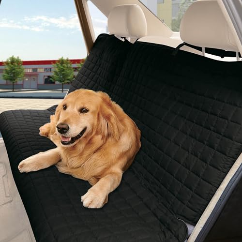 Elegant Comfort Premium Pet Car Seat Cover for Back Seat, Luxury Microfiber Car Seat Protector, Heavy Duty and Durable, Non-Slip and Waterproof Car Seat Cover for Trucks, Cars, and SUVs, Black - color: Black, size: Rear Bench Seat