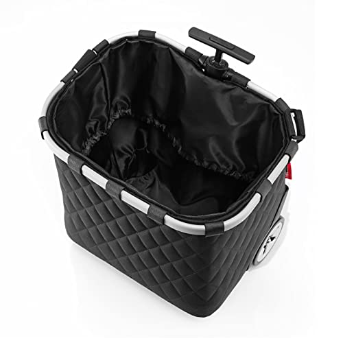 reisenthel carrycruiser Rhombus Black – Portable Shopping Trolley with Sturdy Aluminum Frame, Shoulder Strap and Removable mesh Inner Bag - Made of Water-Repellent Material. - color: Rhombus Black