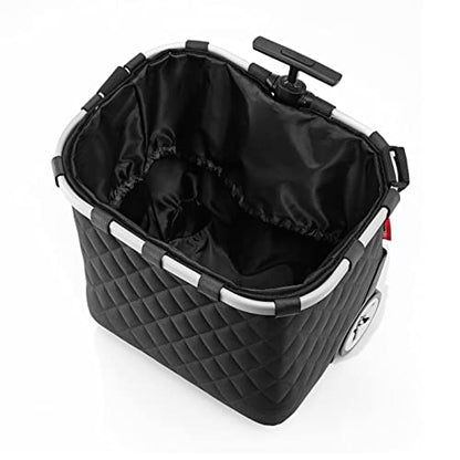 reisenthel carrycruiser Rhombus Black – Portable Shopping Trolley with Sturdy Aluminum Frame, Shoulder Strap and Removable mesh Inner Bag - Made of Water-Repellent Material. - color: Rhombus Black