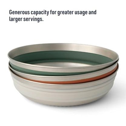 Sea to Summit Detour Stainless Steel Collapsible Bowl, Medium (22 fl oz), Laurel Wreath Green - color: Laurel Wreath Green, style: Medium