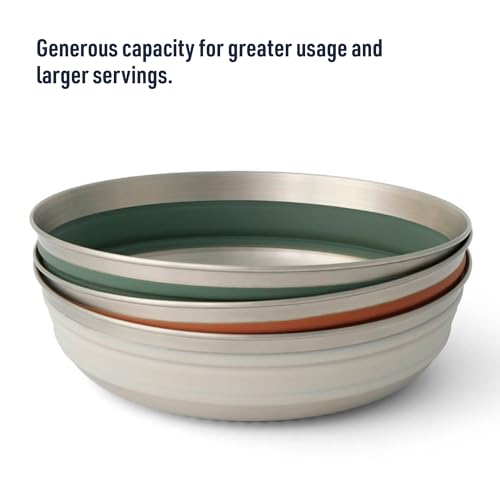 Sea to Summit Detour Stainless Steel Collapsible Bowl, Medium (22 fl oz), Beluga Black - color: Beluga Black, style: Medium