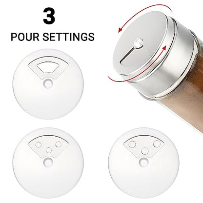 Segarty Spice Jar with Shaker Lids, 3 Pack 4 oz Glass Spice Jars with Adjustable Pour Large Holes, Empty Storage Seasoning Containers Spices Bottles Stainless Lid Salt Shakers for Kitchen Drawer - size: 4oz / 120ml_Big Hole