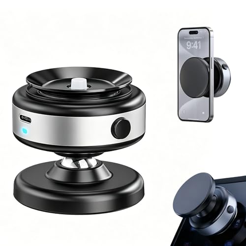 Electric Vacuum Magnetic Phone Holder for Car/Gym/Mirror/Marble Wall, Auto-Seal & Quick Release Suction Cup Phone Mount, 360° Adjustable for MagSafe Car Phone Mount for iPhone 17/16 Pro Max - color: Silver