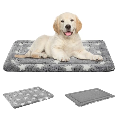 EMPSIGN Dog Crate Pad - Reversible Kennel Mat (Cool & Warm), Machine Washable, Cozy Star Pattern Sleeping Pad for Small Medium Large Dogs, All-Season Pet Bed, Suitable for 30"x20" Dog Crate, Grey - color: Grey with Star Pattern, size: M (29.1"x17.7"x1.1")