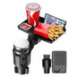 Cup Holder Tray, Detachable 360° Rotatable w/Phone Mount, Fits 2.6‑3.9 Inch | Car Cup Holder Long Road Trip Essentials Travel Patrol Accessories Drink Holder Organizer for Semi Truck Rv - color: Tray& CupHolder