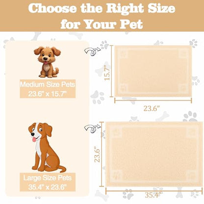 Darkyazi Pet Feeding Mat Large for Dogs and Cats,24"×16" Flexible and Easy to Clean Feeding Mat,Best for Non Slip Waterproof Feeding Mat. (Beige) - color: Beige