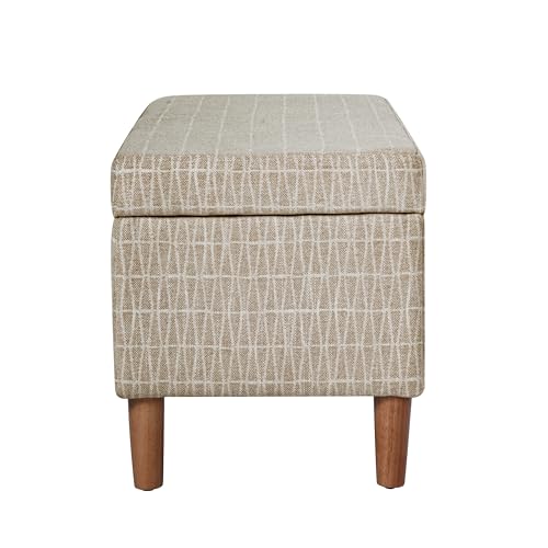 HomePop Malmo 36" Storage Bench - Tan Geometric Pattern - color: Tan Geometric Pattern
