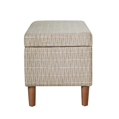 HomePop Malmo 36" Storage Bench - Tan Geometric Pattern - color: Tan Geometric Pattern