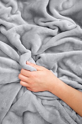 EverSnug Travel Blanket and Pillow - Ultra-Soft, Compact & Lightweight, 65x40 Inches, with Carry Case, Luggage Sleeve & Backpack Clip for Airplane Comfort (Light Grey) - color: Light Grey
