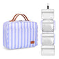 Bosidu Hanging Travel Toiletry Bag,Large Capacity Cosmetic Travel Toiletry Organizer for Women with 4 Compartments & 1 Sturdy Hook,Perfect for Travel/Daily Use/Christmas - color: M-sky blue