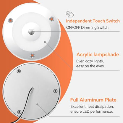 2 Pack 12V LED Ceiling Dome Light 400LM, 4.75" Dimmable Interior Light for RV Boat Camper Van Travel Trailer Truck Sailboat Interior Lighting, Surface Mount & Touch Switch(Cool White) - color: 4.75" Cool White