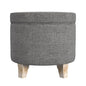HomePop 19" Round Storage Ottoman - Gray Woven - color: Gray Woven