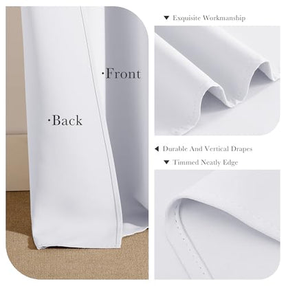 Pony Dance Blackout Curtains Thermal Insulated Window Treatment Panels Room Darkening Shade Drapes for Living Room Back Tab/Rod Pocket Bedroom Draperies, 34 x 63 Inch, Pure White, 2 Panels - color: Pure White, size: 34"W x 63"L (Pack of 2)