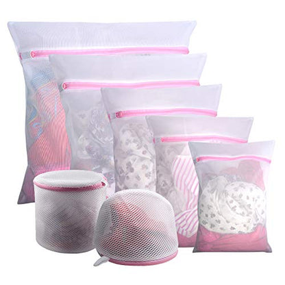 GOGOODA Mesh Laundry Bags for Delicates Durable Protective Wash Bags Travel Storage Bags for Intimates Lingerie, 7PCS (1XXL, 1XL,1L,1M,1S,2 bra bags) - size: 1XXL, 1XL,1L,1M,1S,2 bra bags