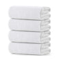 REDKISS 100% Cotton Waffle Weave Bath Towels 4 Pack - 27.5x55 Inches| Lightweight, Quick Dry & Highly Absorbent,Perfect for Spa, Gym, Travel, Guest Bathroom-White - color: White