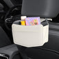 Car Trash Can Small Leather Vehicle Trash Bin Car Dustbin Garbage Organizer Holder with Trash Bag Foldable Mini Cars Storage Bag Container for Auto SUV Van Trucks (White,Hanging Hook) - color: white, style: hanging hook