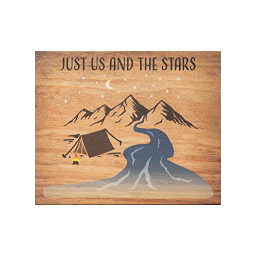 JennyGems Camper Decor, Just Us and the Stars Wooden Sign, RV Camping Gifts, Camping Sign, RV Decoration, Made in USA - color: Just Us In The Stars