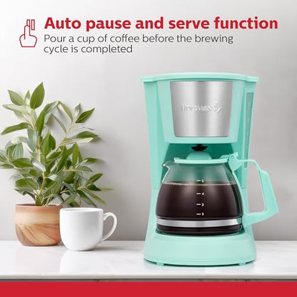 Holstein Housewares HH-0914701I 5-Cup Coffee Maker, Mint, 9.8x10x5.7 - color: Mint, size: 5 Cup