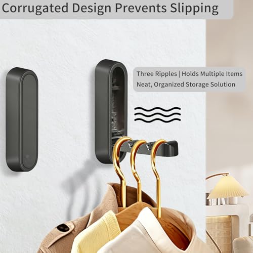 4PCS Foldable Wall Hooks, Flip Down Design with 40 lbs Heavy-Duty Capacity, Retractable Wall Hooks for Bathroom, Bedroom & Entryway Space Saving (Black) - color: Black, size: 4 Hooks