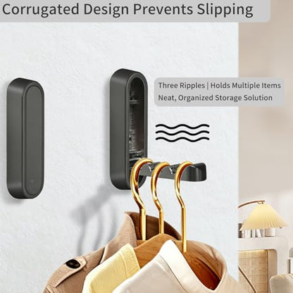 6PCS Foldable Wall Hooks, Zinc Alloy Flip Down Hooks, Retractable Wall Hooks for Bathroom, Entryway, Hanging Coats Hats Bags Keys (Black) - color: Black, size: 6 Hooks
