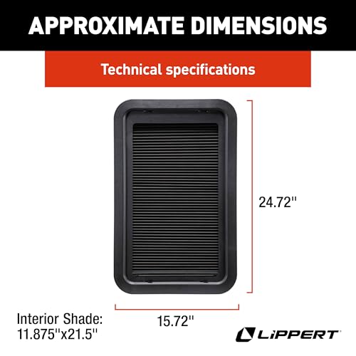 Lippert Thin Shade EcoCell Complete RV Window Kit for Entry Doors with Frame, Tinted Glass, Horizontal Blind, Sun-Blocking Protection, Easy Sliding Operation, Quick Installation - 2025009148