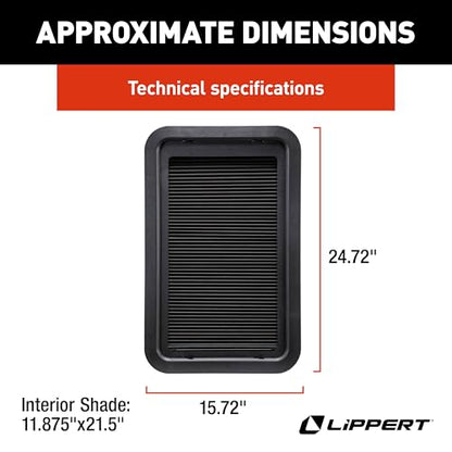 Lippert Thin Shade EcoCell Complete RV Window Kit for Entry Doors with Frame, Tinted Glass, Horizontal Blind, Sun-Blocking Protection, Easy Sliding Operation, Quick Installation - 2025009148