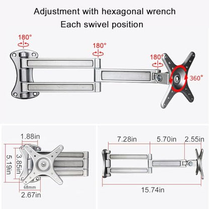 Bedside Shelf Wall Mounted Side Table Folding Brackets,Floating Nightstand Retractable Folding Hinges,Wall Mount Tea Table Bracket,Suitable for Living Room,Bedroom,Study,Bathroom,etc