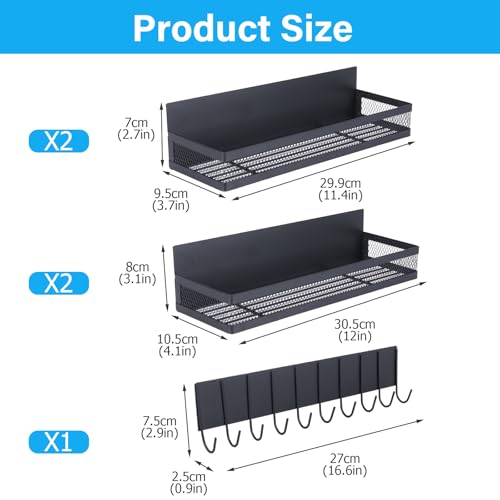 5 Set Magnetic Shelf for Washing Machine, Laundry Room Organization and Storage Accessories, Magnetic Spice Racks for Refrigerator,Metal Storage Baskets for Laundry,Kitchen,Room Shelves