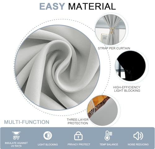 Self Adhesive Curtains - No Drilling, No Rod, Easy to Install Blackout Curtains for Window Blinds,Bedroom(Light Grey 35 * 59in-1P) - color: Light Grey, size: 35"W x 59"L (Pack of 1)