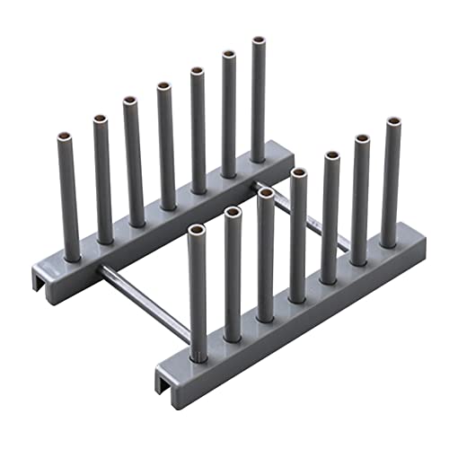 Rengue Plate Organizer, Dish Drying Rack Removable Plate Stand 6.7x4.7x3.7 Inches ABS Plastic Space Saving for Small Kitchen Countertops Gray - color: Gray