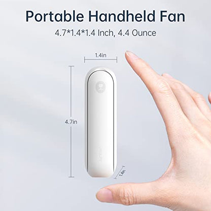 JISULIFE Portable Handheld Fan, Mini Personal 3-In-1 with Power Bank&Flashlight, 12-19 Hrs USB Rechargeable Battery Pocket Fan for Travel/Summer/Vacation/Concert, Essential Gifts for Men/Women-White - color: White