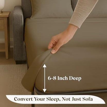 Soft & Luxurious Full Sleeper Sofa Bed Sheet Set - Premium Quality 100% Cotton Sheets, 4-Piece Solid Bedding Sets, Fits RV & Sofabed Mattresses up to 8" Deep, Taupe - color: 09-taupe, size: Full 8" Deep