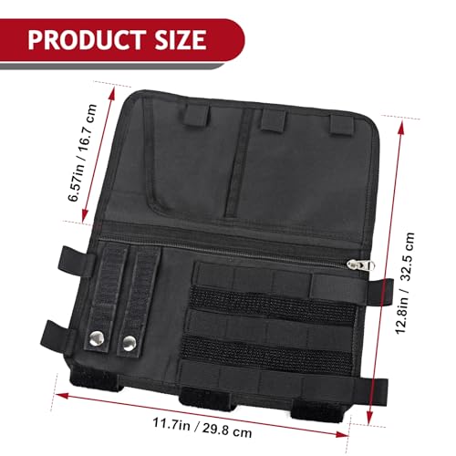 Molle Visor Panel Organizer, Tactical Car Sun Visor Cover Molle Webbing Compatible Elastic Slots Vehicle Visor Storage Holder Pouch for All Vehicle