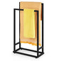 Freestanding Towel Rack 2 Tier Towel Holder Stand Small Hand Towel Drying Rack Black Towel Blanket Racks for Bathroom Laundry Room Bedroom Pool (Matte Black) - color: Black