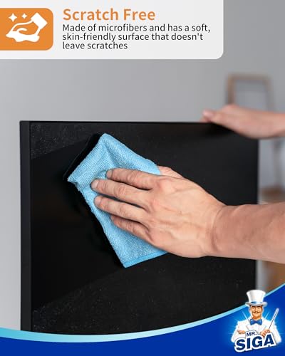 MR.SIGA Microfiber Cleaning Cloth, All-Purpose Microfiber Towels, Streak Free Cleaning Rags, Pack of 15, Sky Blue, Size 30 x 30 cm(11.8 x 11.8 inch) - color: Sky Blue