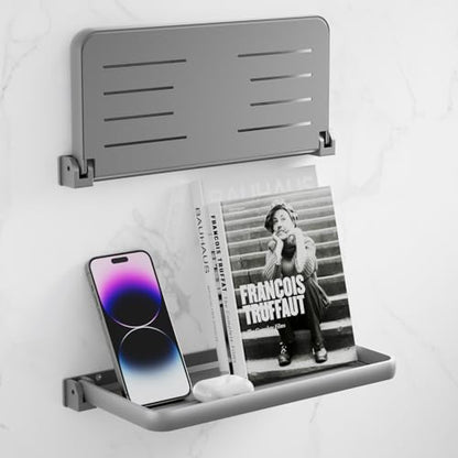 Safoner RV Aluminum Fold-Down Wall Shelf - The Essential Camper Accessory for Interior Organization | Space-Efficient Versatile Floating Storage- 2 Packs